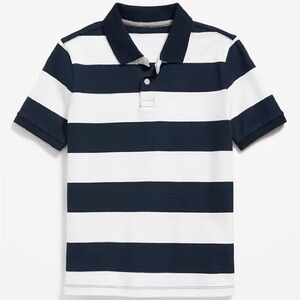 Old Navy Boys XL (14-16) Navy Blue and White Striped Polo